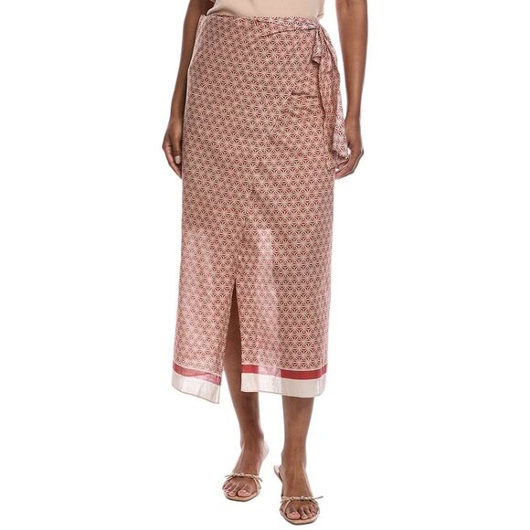 Brunello Cucinelli WomensWrap Panel Skirt, Red